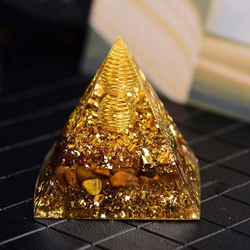 2.4&quot; Orgone Pyramid Healing Crystals Stones, 7 Chakra Energy Tower, Reiki, Orgonite Gemstones, Energy Balancing, Meditation, Lucky Desk Decor - KarmaLucky