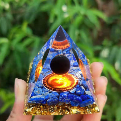 2.4&quot; Orgone Pyramid Healing Crystals Stones, 7 Chakra Energy Tower, Reiki, Orgonite Gemstones, Energy Balancing, Meditation, Lucky Desk Decor - KarmaLucky