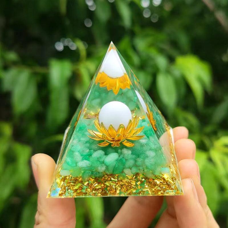 2.4&quot; Orgone Pyramid Healing Crystals Stones, 7 Chakra Energy Tower, Reiki, Orgonite Gemstones, Energy Balancing, Meditation, Lucky Desk Decor - KarmaLucky