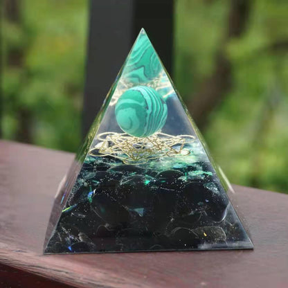 2.4&quot; Orgone Pyramid Healing Crystals Stones, 7 Chakra Energy Tower, Reiki, Orgonite Gemstones, Energy Balancing, Meditation, Lucky Desk Decor - KarmaLucky