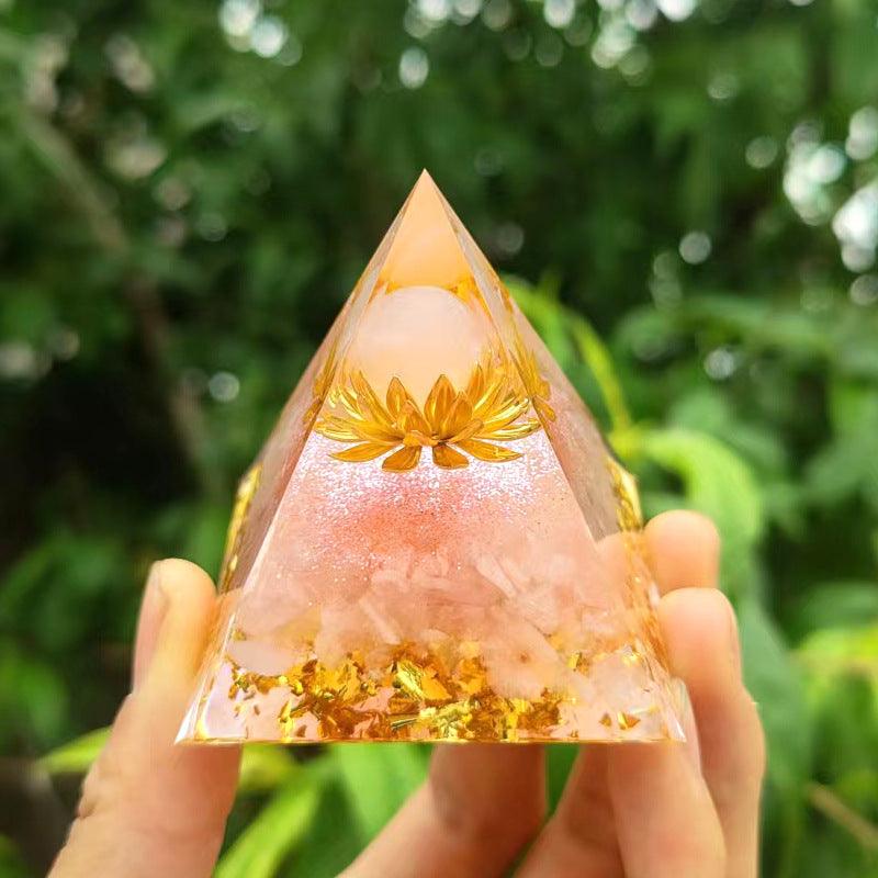 2.4&quot; Orgone Pyramid Healing Crystals Stones, 7 Chakra Energy Tower, Reiki, Orgonite Gemstones, Energy Balancing, Meditation, Lucky Desk Decor - KarmaLucky