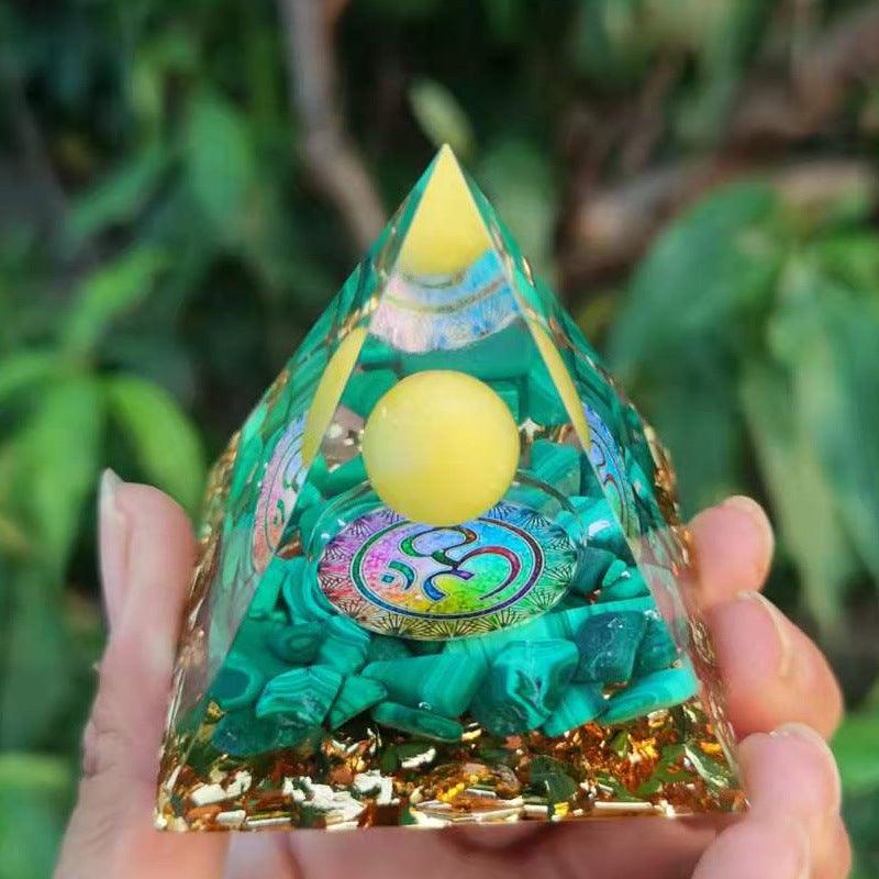 2.4&quot; Orgone Pyramid Healing Crystals Stones, 7 Chakra Energy Tower, Reiki, Orgonite Gemstones, Energy Balancing, Meditation, Lucky Desk Decor - KarmaLucky