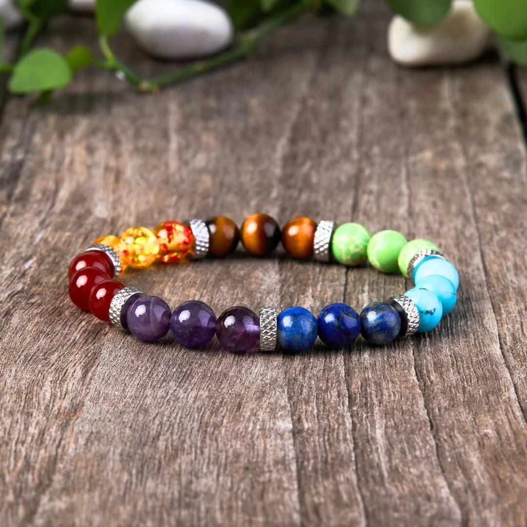 7 Chakra Bracelet, Buddha Stones Bracelet for Yoga, Meditation, Energy Balance - KarmaLucky