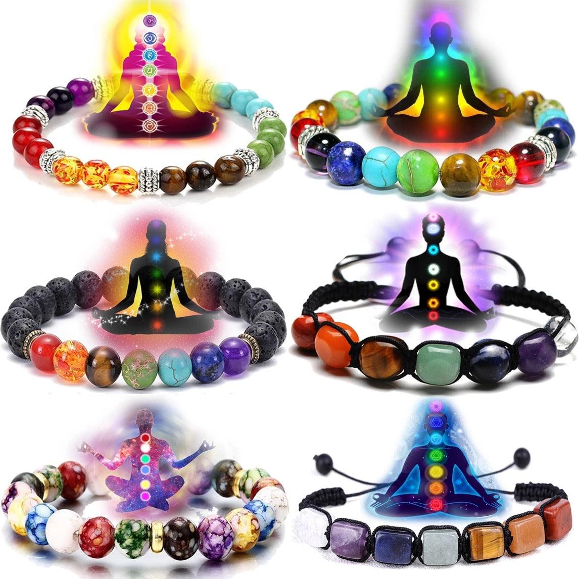 7 Chakra Bracelet, Buddha Stones Bracelet for Yoga, Meditation, Energy Balance - KarmaLucky