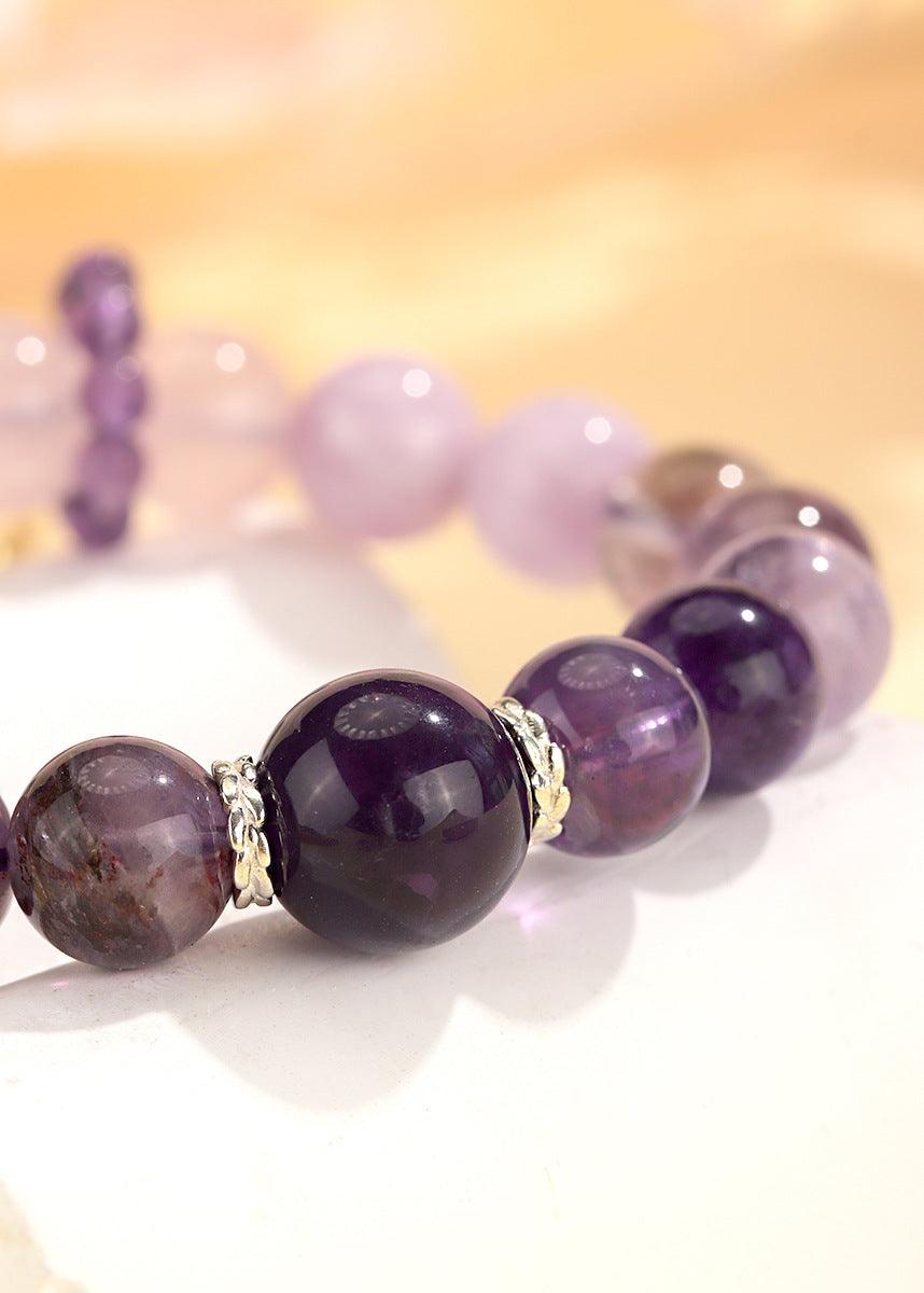 Amethyst Luck Bracelet, Vintage Bracelet, Red Agate Beads, Transshipment &amp; Boost Energy, Lucky Female Bracelet - KarmaLucky