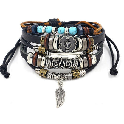 Bohemian Bracelets - Turquoise &amp; Evil Eye Bracelets, Leather Bracelets, Boost Energy &amp; Get Protection, Attract Wisdom Bracelets, Karmic Bracelets - KarmaLucky