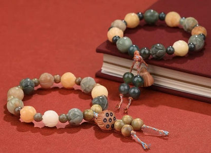 Buddha Bracelets - Agate Lotus Bracelets, Jade Lotus pod Bracelets, Attract Wealth &amp; Get Happiness, Attract Luck Bracelets, Women&