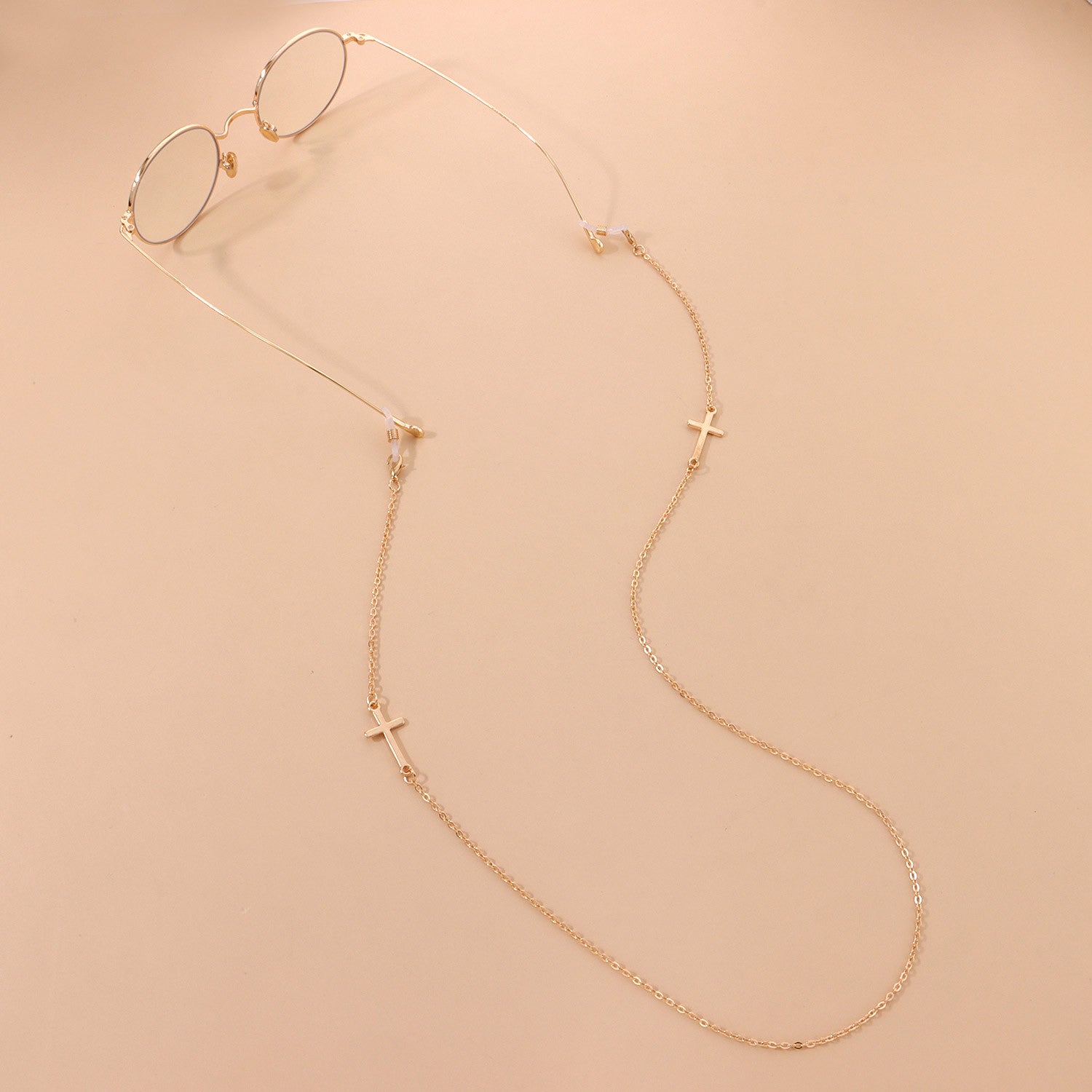 Simple Cross Glasses Chain With Non-slip Lanyard