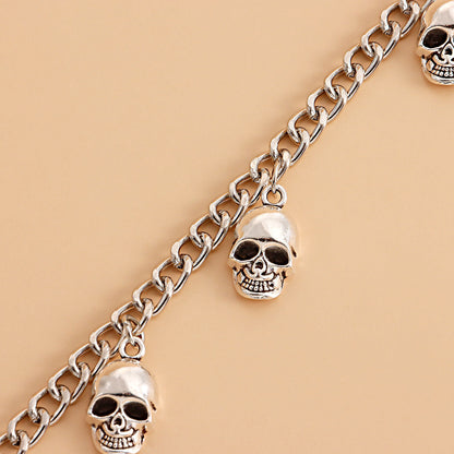 Punk metal choker, Hip-hop skull pendant necklace for women