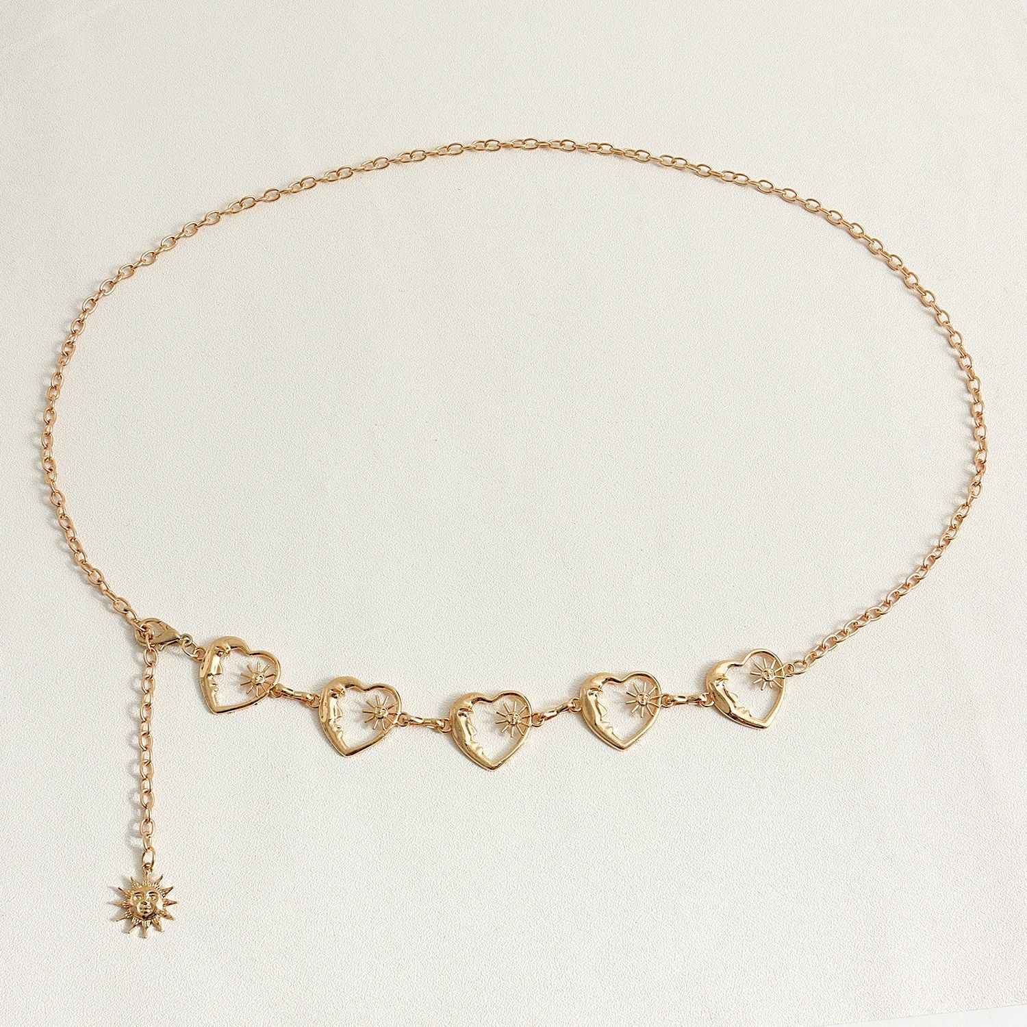 Fashionable heart waist chain for women, skirt and pants chain, skirt chain accessories, ins style heart-shaped chain