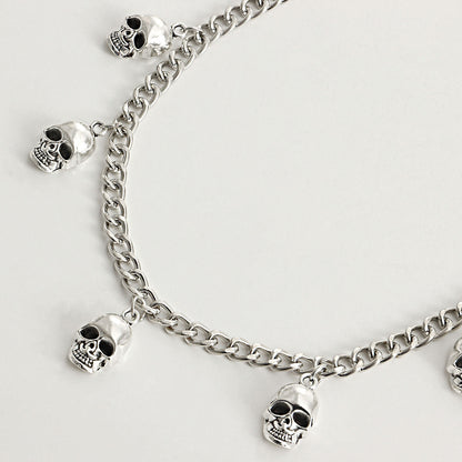 Punk metal choker, Hip-hop skull pendant necklace for women