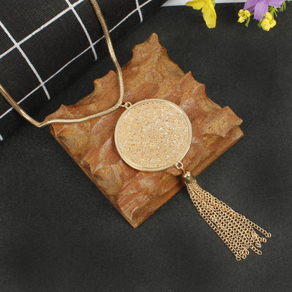 Hollow Mandala Round Pendant with Tassels, Yoga &amp; Meditation Pendants