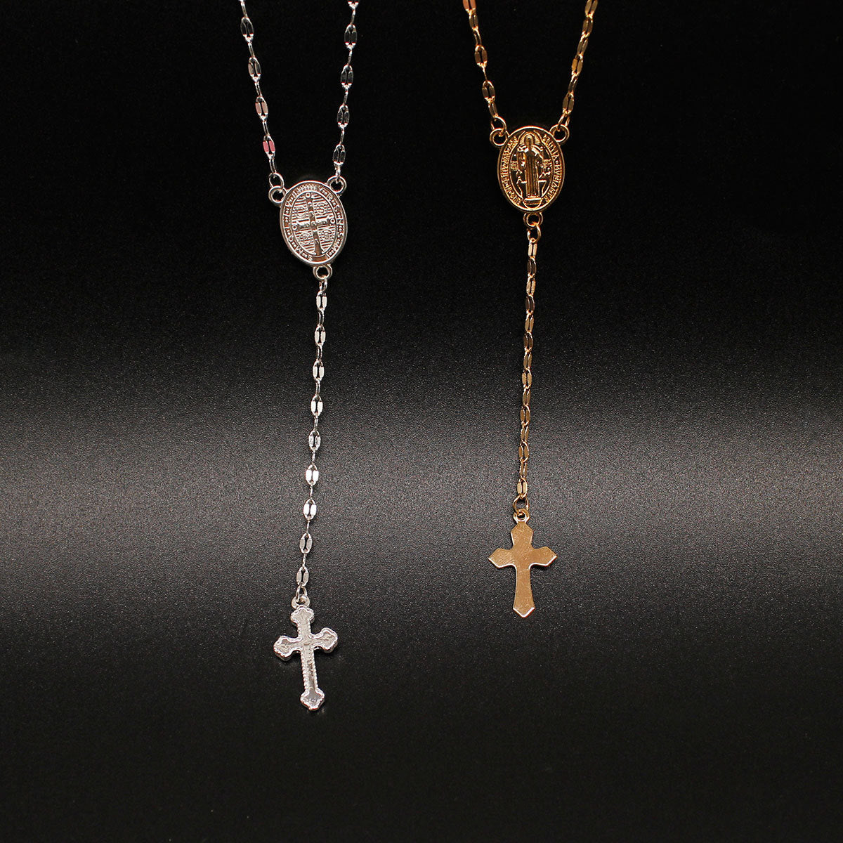 Cross and Virgin Mary Necklace, Women&