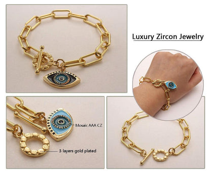 Evil Eye Bracelet, Elegant and Stylish, Protects Energy, Karma, Relationships - KarmaLucky