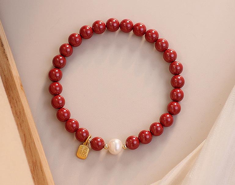 FengShui Bracelets - Cinnabar &quot;福&quot; Bracelets, Pearl Bracelets, Get Protection &amp; Attract Health, Dispel Bad Luck Bracelets, Karmic Bracelets - KarmaLucky