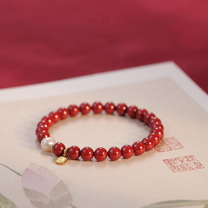 FengShui Bracelets - Cinnabar &quot;福&quot; Bracelets, Pearl Bracelets, Get Protection &amp; Attract Health, Dispel Bad Luck Bracelets, Karmic Bracelets - KarmaLucky