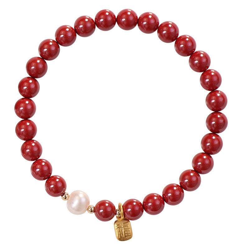 FengShui Bracelets - Cinnabar &quot;福&quot; Bracelets, Pearl Bracelets, Get Protection &amp; Attract Health, Dispel Bad Luck Bracelets, Karmic Bracelets - KarmaLucky