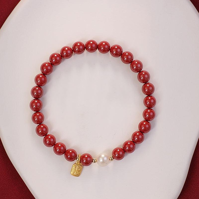 FengShui Bracelets - Cinnabar &quot;福&quot; Bracelets, Pearl Bracelets, Get Protection &amp; Attract Health, Dispel Bad Luck Bracelets, Karmic Bracelets - KarmaLucky