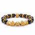 FengShui Bracelets - Gold Pixiu Obsidian Six Syllable Mantra Bracelets, Attract Wealth, Health, Fortune - KarmaLucky