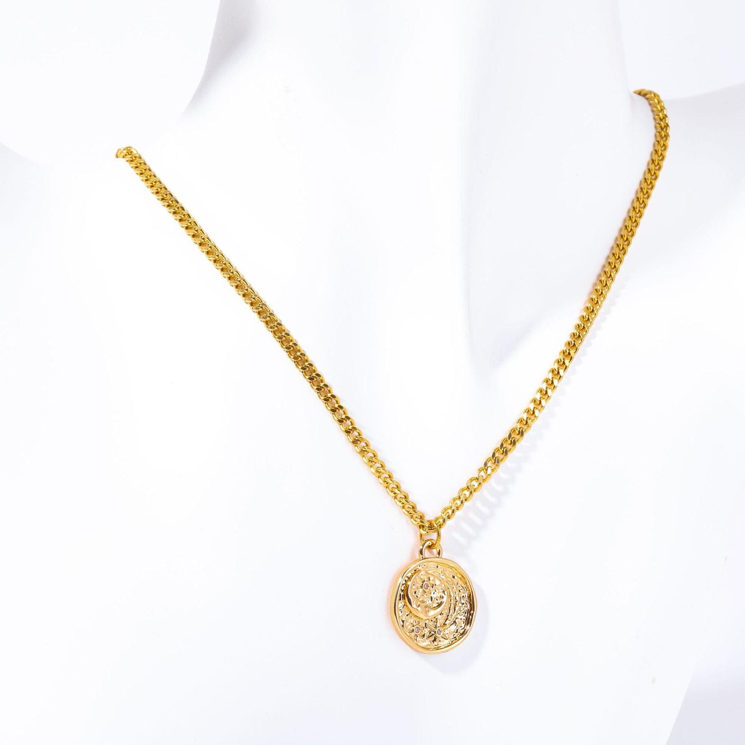 Gold Crescent and Star Necklaces, Minimalist 18K Gold Necklaces, Purify Energy &amp; Attract Wisdom, Balance Mind, Women&