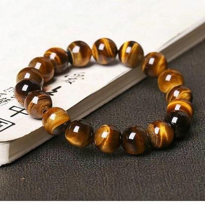 Gold Tiger Eye Bracelet -Protection, Luck, Power &amp; Prosperity (5A Grade, Adjustable) Men/Women - KarmaLucky