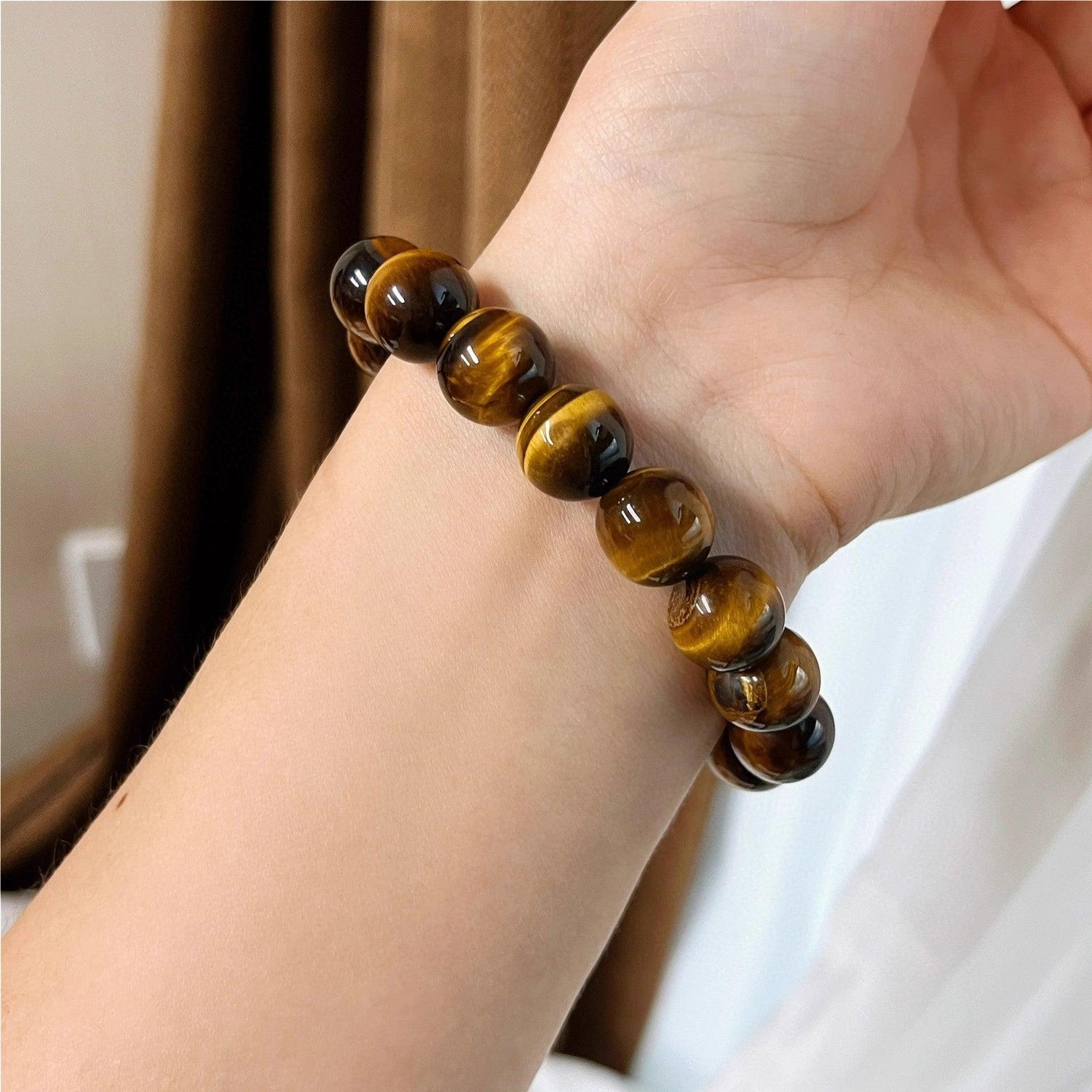 Gold Tiger Eye Bracelet -Protection, Luck, Power &amp; Prosperity (5A Grade, Adjustable) Men/Women - KarmaLucky