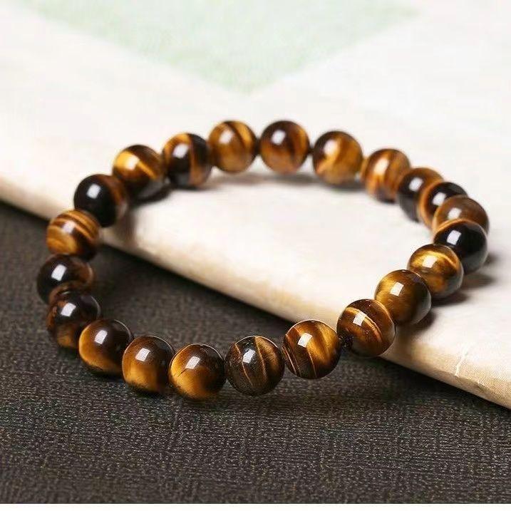 Gold Tiger Eye Bracelet -Protection, Luck, Power &amp; Prosperity (5A Grade, Adjustable) Men/Women - KarmaLucky