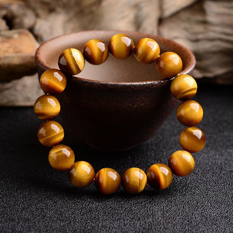 Gold Tiger Eye Bracelet -Protection, Luck, Power &amp; Prosperity (5A Grade, Adjustable) Men/Women - KarmaLucky