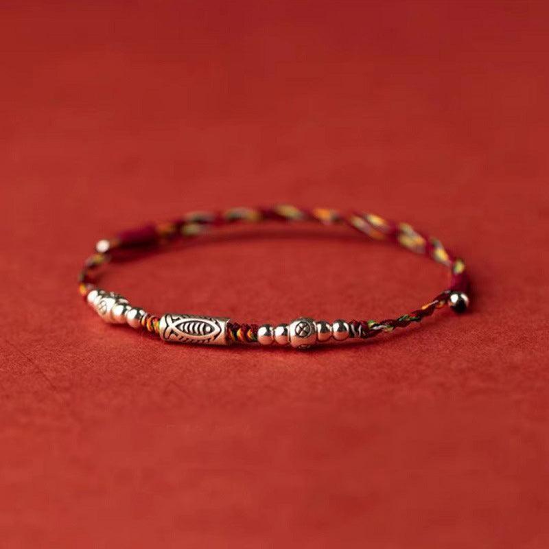 Hand Braided Koi Red String, Tibetan Red String, Good luck, Blessing, Success (Adjustable) - KarmaLucky