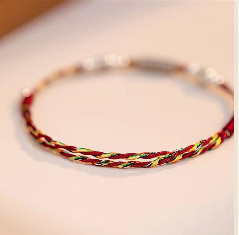 Hand Braided Koi Red String, Tibetan Red String, Good luck, Blessing, Success (Adjustable) - KarmaLucky