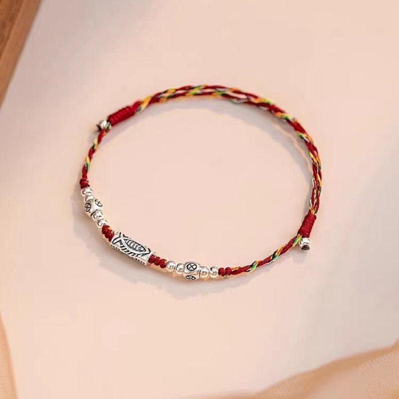 Hand Braided Koi Red String, Tibetan Red String, Good luck, Blessing, Success (Adjustable) - KarmaLucky