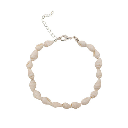 Fashion small conch shell white beach anklet for women