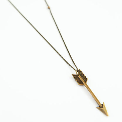 Retro popular arrow necklace, necklace for men and women