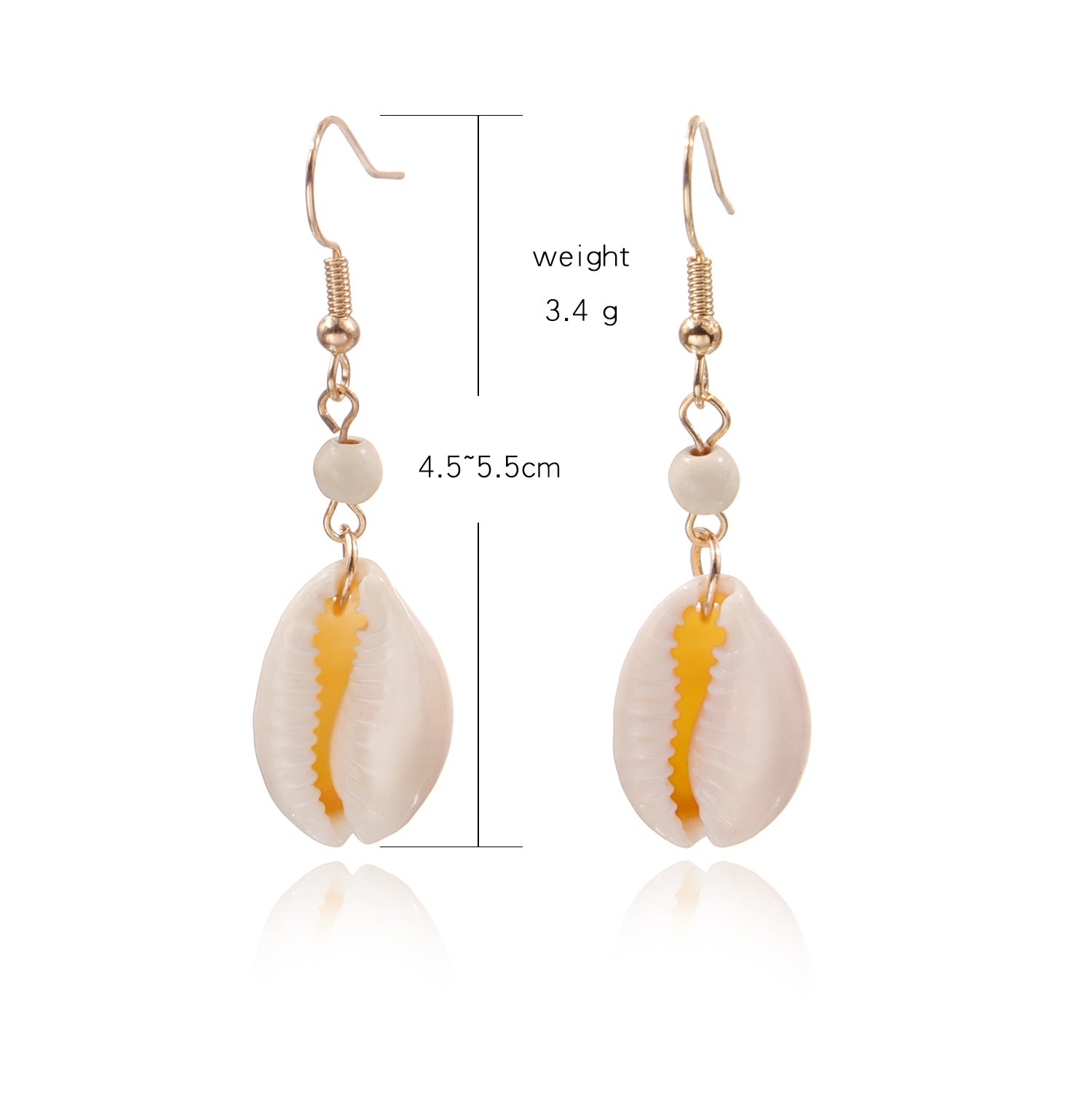 Hot sale shell ear hook earrings, beach fashion trend earrings