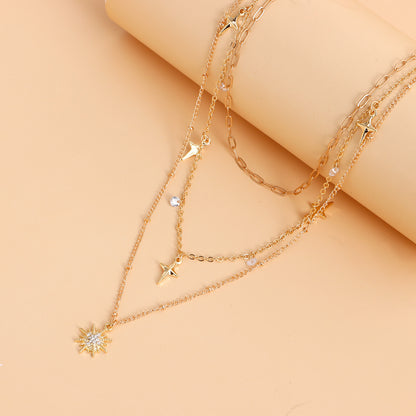 Stars pendant combination set, multi necklace collocation highlights your charm