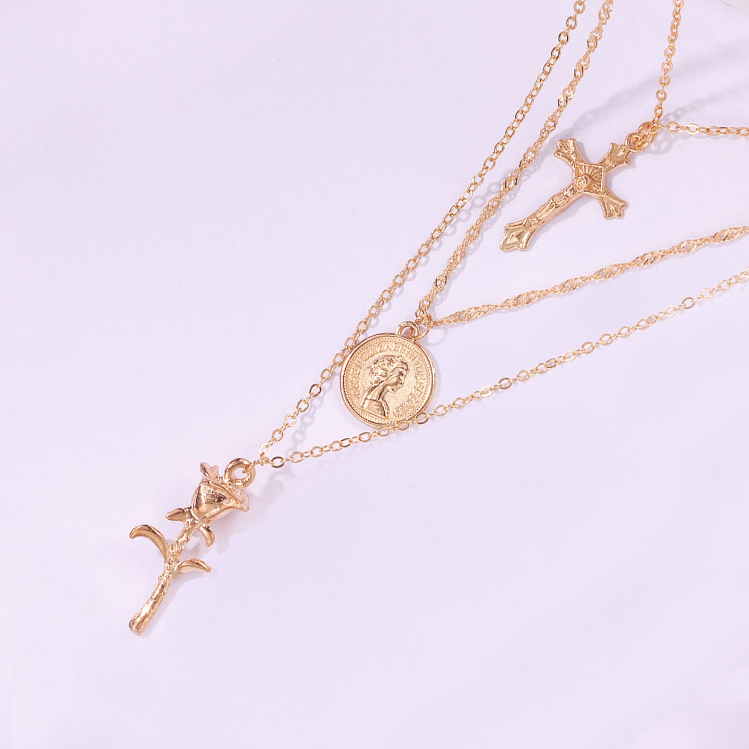 Fashion necklace set, cross necklace, queen&