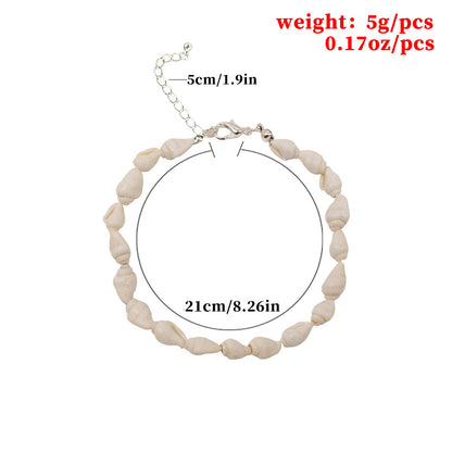 Fashion small conch shell white beach anklet for women