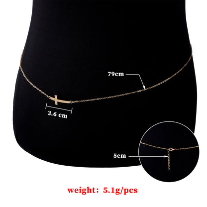 Ultra-thin cross waist chain, sexy body chain