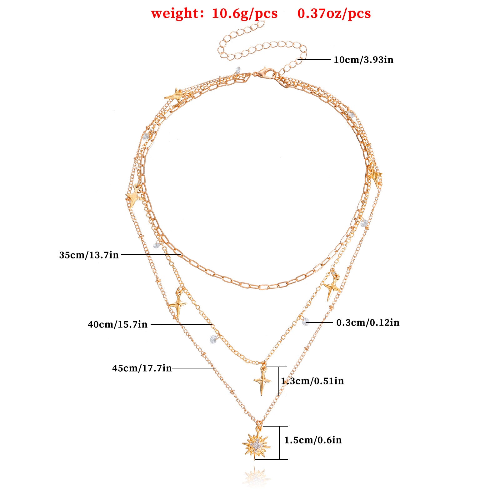 Stars pendant combination set, multi necklace collocation highlights your charm