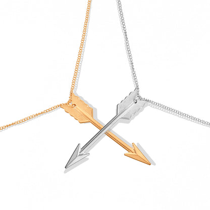 Retro popular arrow necklace, necklace for men and women