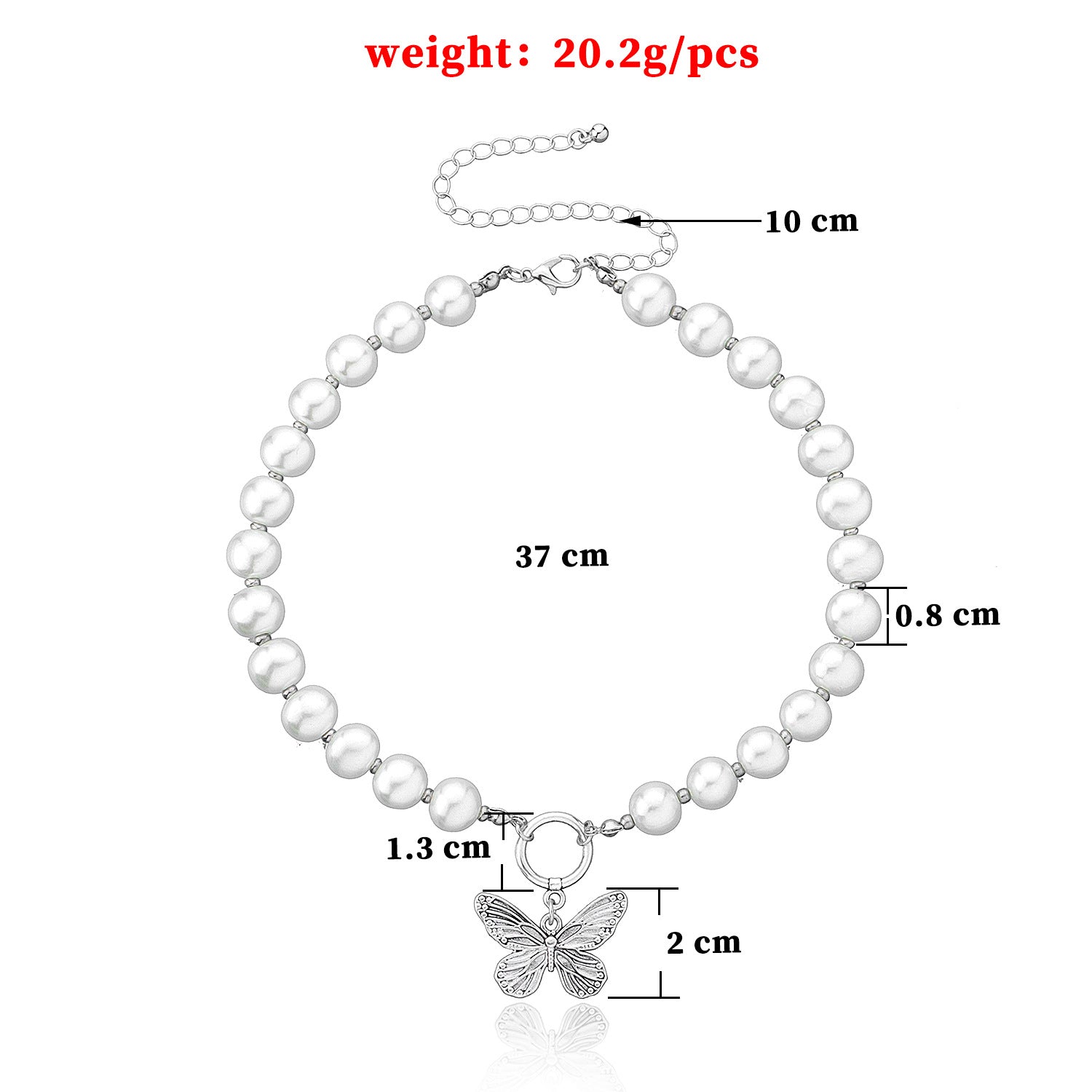 French retro pearl necklace butterfly pendant, Showing luxury temperament