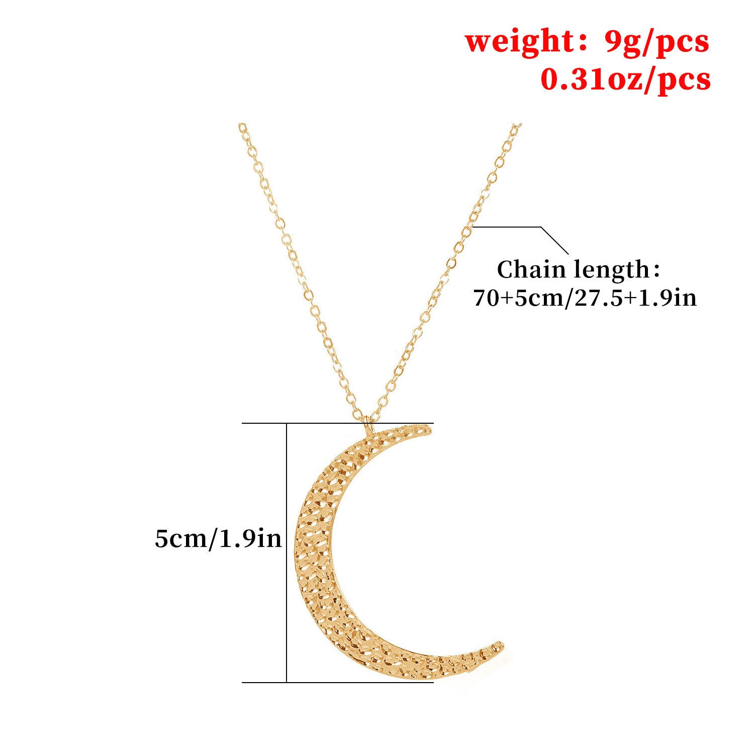 Crescent Moon Pendant Necklace for Women, Hot Sale, Can Be Matched with Sweater Chain