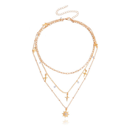 Stars pendant combination set, multi necklace collocation highlights your charm