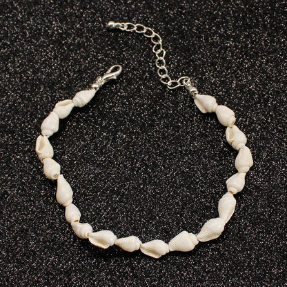 Fashion small conch shell white beach anklet for women