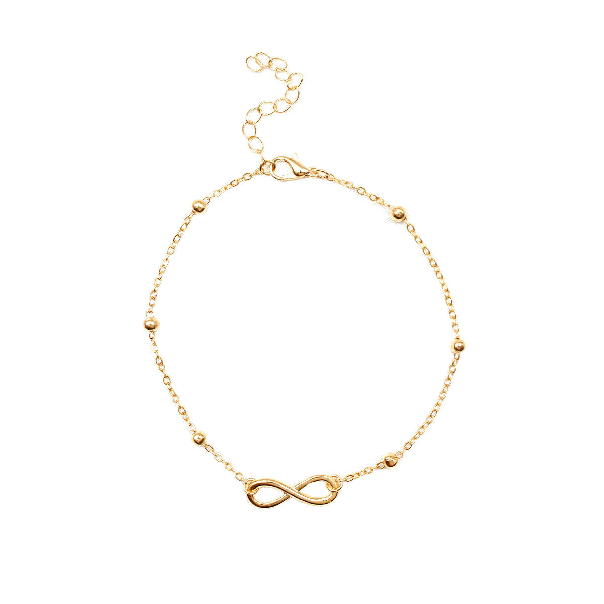 Infinity anklet with pearl chain