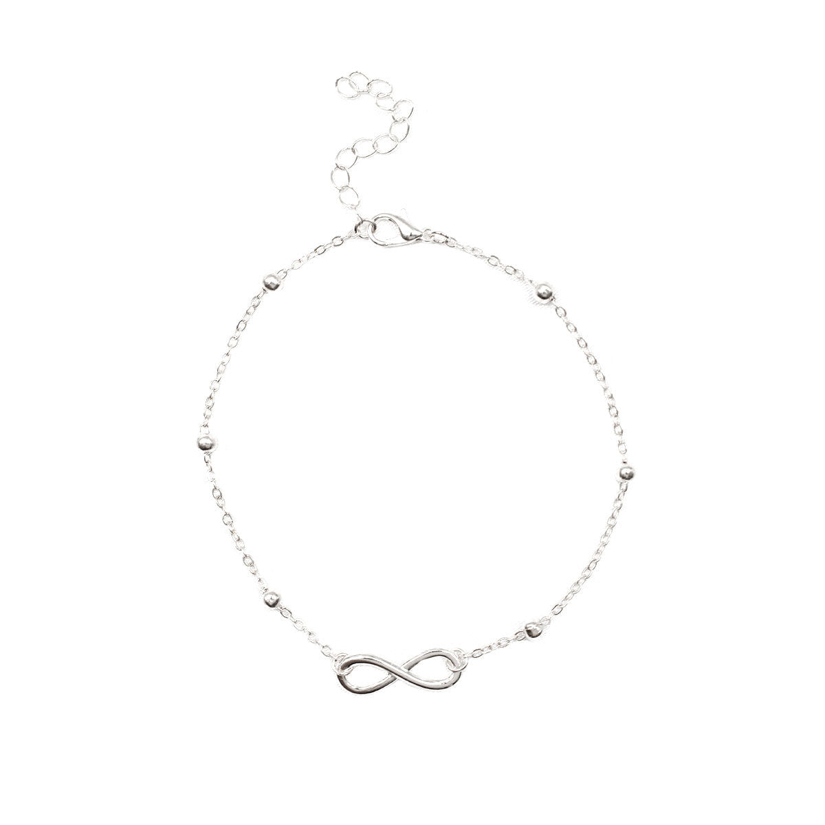 Infinity anklet with pearl chain