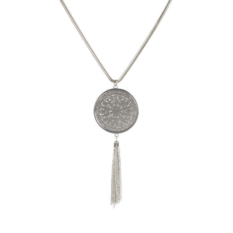 Hollow Mandala Round Pendant with Tassels, Yoga &amp; Meditation Pendants