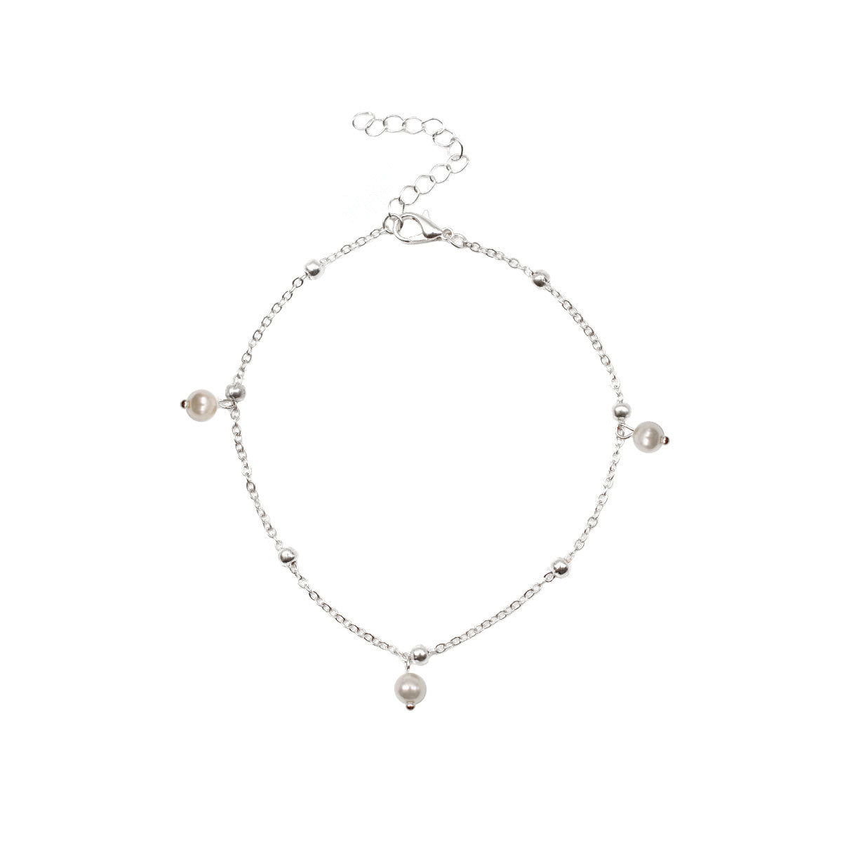 Infinity anklet with pearl chain