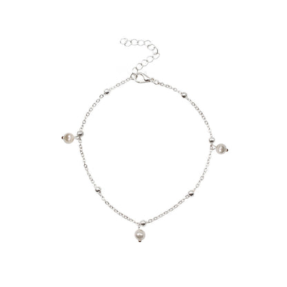 Infinity anklet with pearl chain