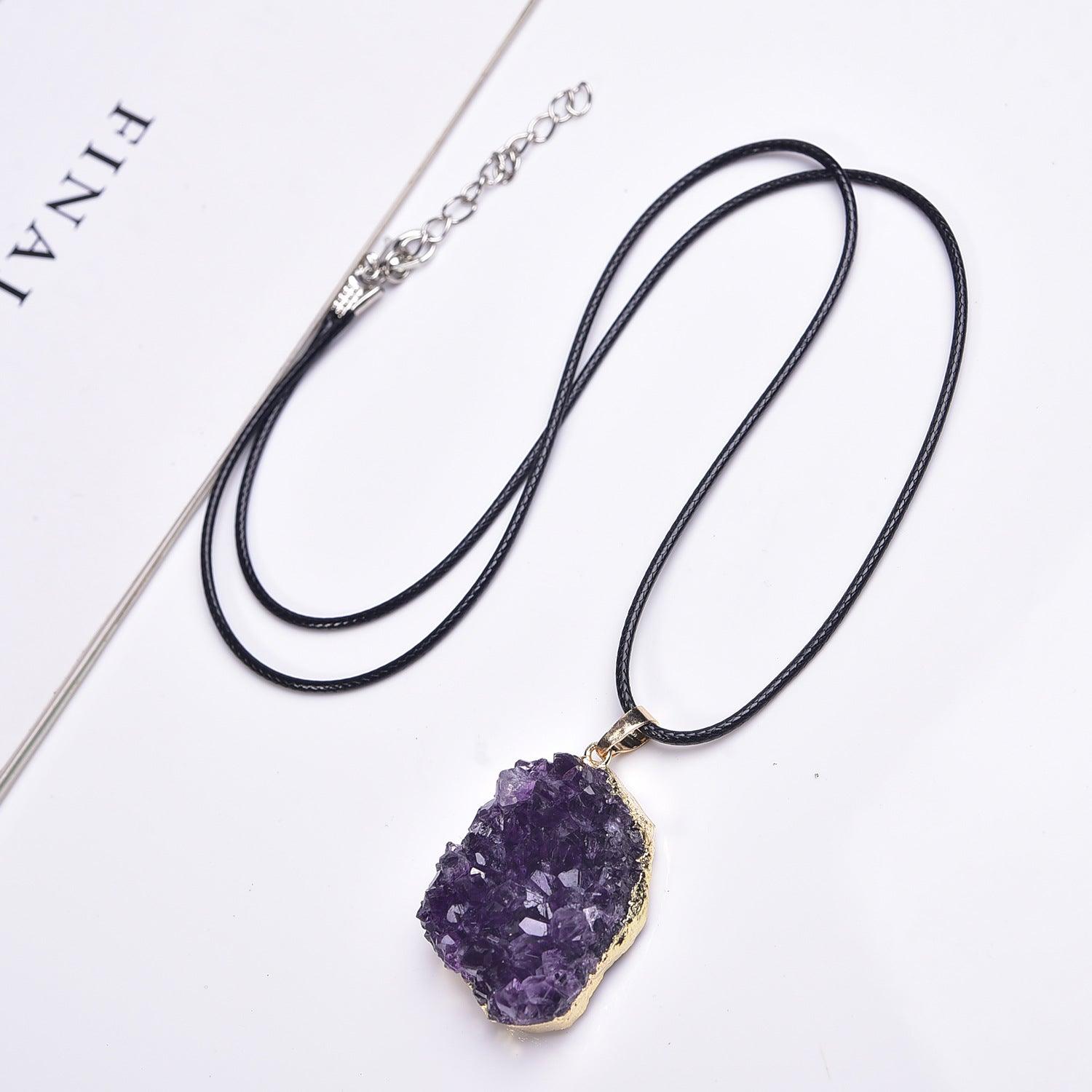 Natural Amethyst Pendants, A-Grade, Get Protection &amp; Attract Positivity, Boost Energy, Meditation Pendants - KarmaLucky